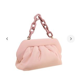 Themoirè Chained Strapped Clutch Bag